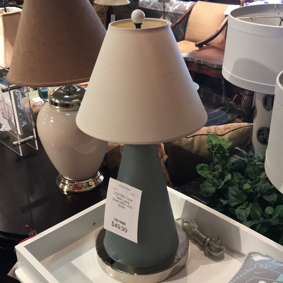 Cone Table Lamp Green Divine Consign Consignment and Resale Furniture Chicago IL