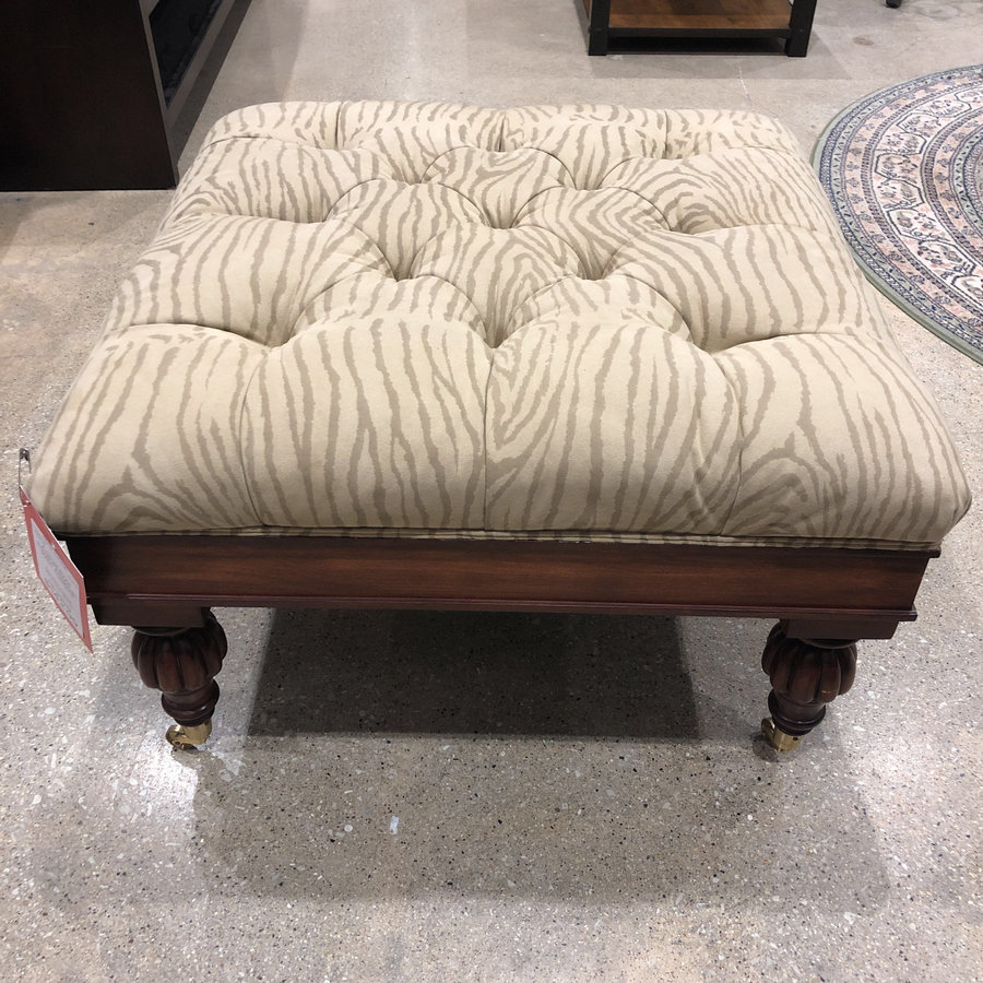 Animal Print Square Ottoman With Casters Divine Consign Consignment and Resale Furniture